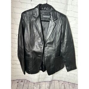 WHET BLU LADIES Black Leather Jacket Classic Biker Style Outerwear